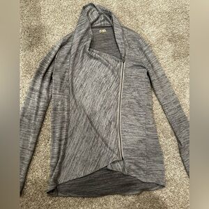 Hollister Women's Gray Cardigan Sweater with Side Zipper